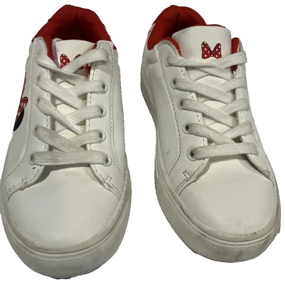 Disney‎ Minnie Mouse Limited Edition Toddler 2 Lace Up Sneaker White Red Bow - Picture 3 of 7